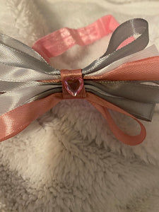 Gray and Pink Baby Headband